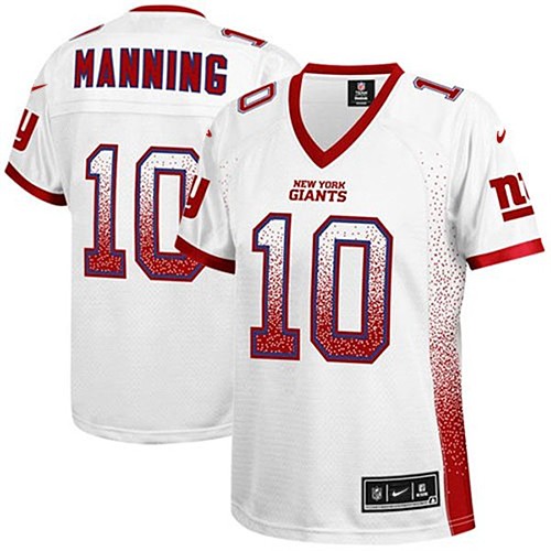 Women's Limited Eli Manning Nike Jersey White - #10 Drift Fashion NFL New York Giants
